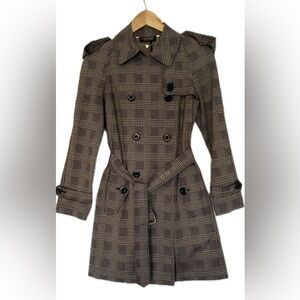 TWINSET lightweight houndstooth trench coat size 42 / US 6